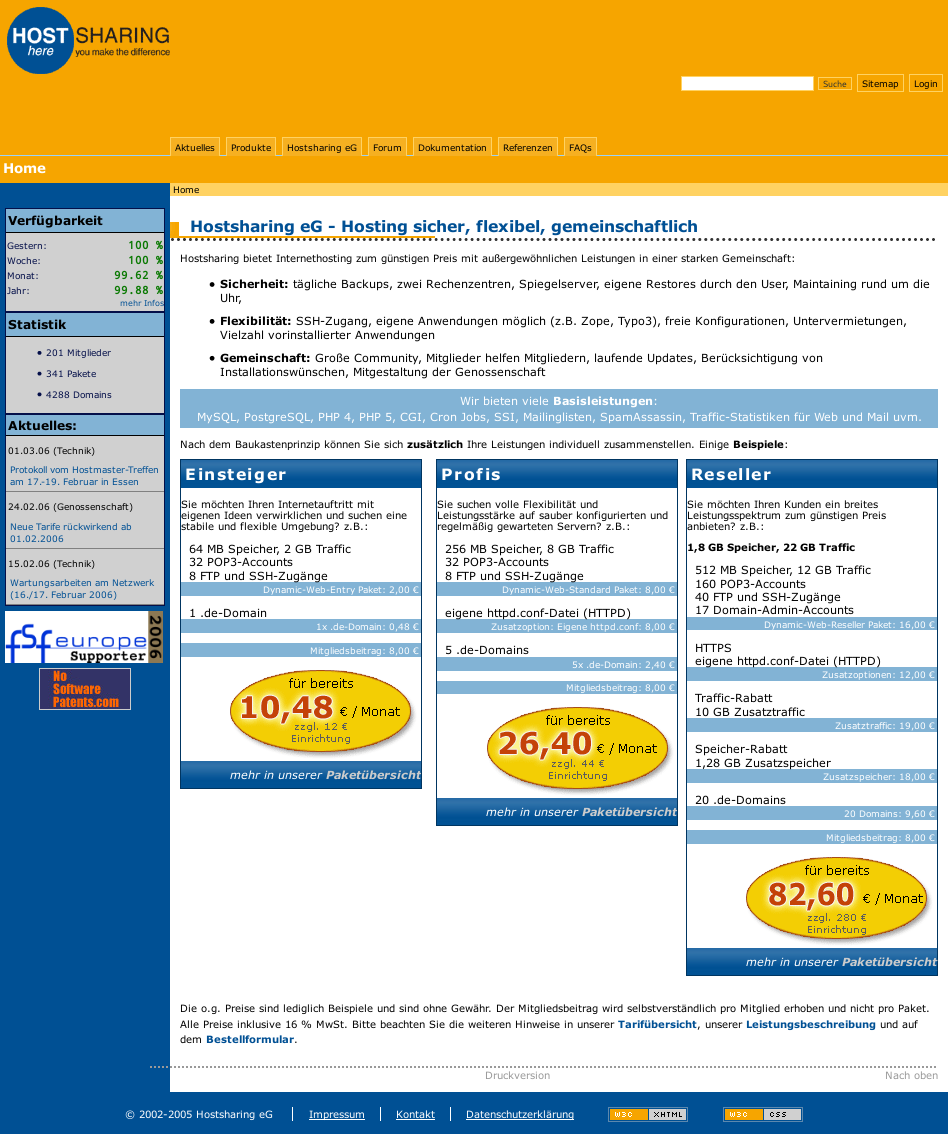 Screenshot einer Website mit großen Preisangaben.