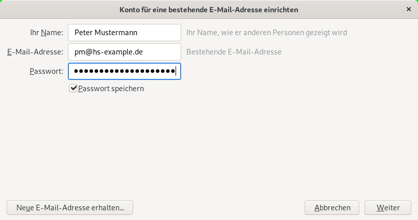 Eingabe von E-Mail-Adresse und Passwort