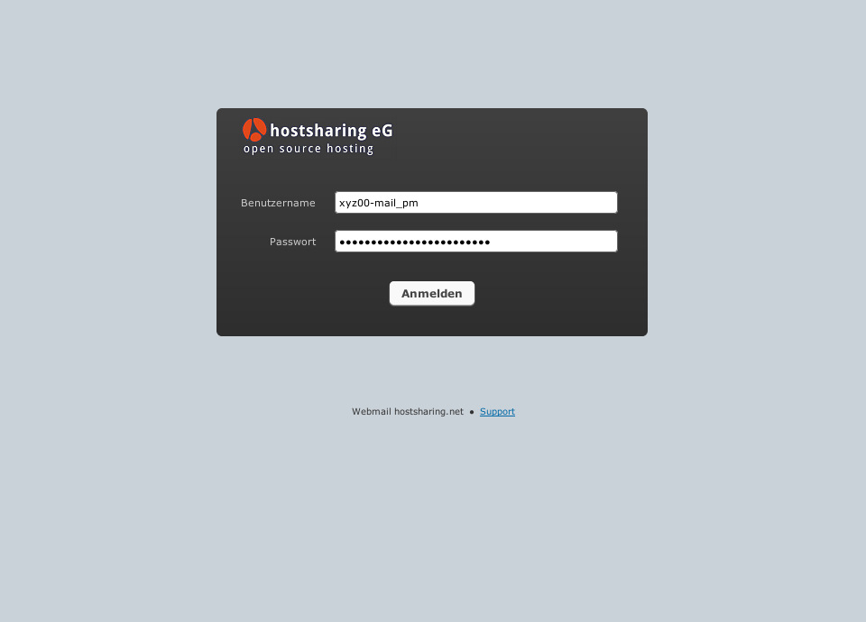 Login des Webmail-Interface