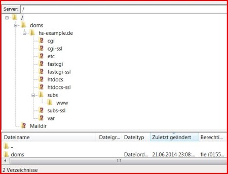 Wechsel in das Verzeichnis www.