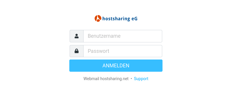 Die Login-Seite der Roundcube-Instanz von Hostsharing
